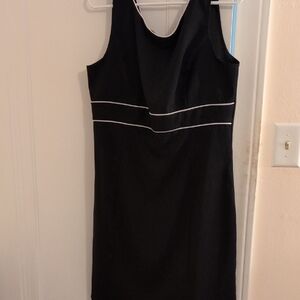 Elegant Black Dress with White Accents